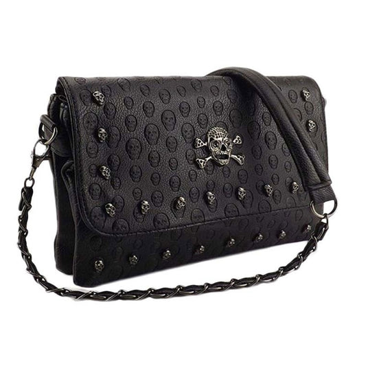 Women's Studded Skull Messenger Bags Rivet Envelope Mini Clutch Bags