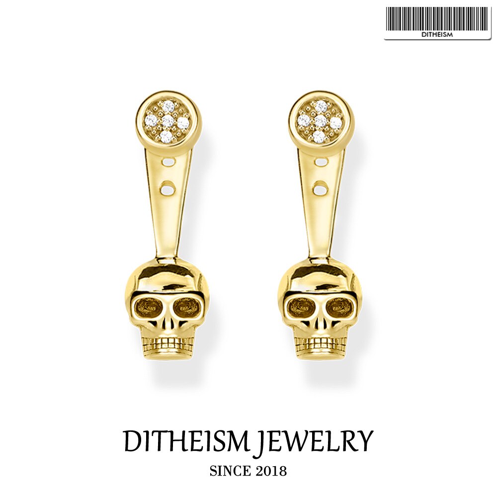 Skull Pave Stud Earrings, 2019 New Cubic Zirconia Fashion