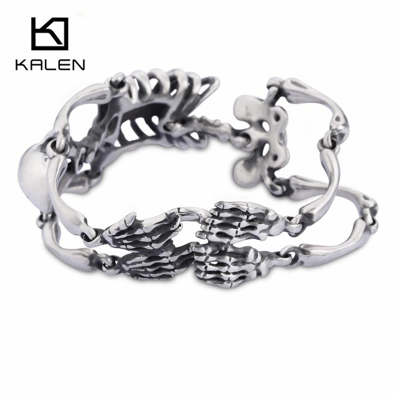 Punk Rock Gothic Stainless Steel Skull Body Bracelet