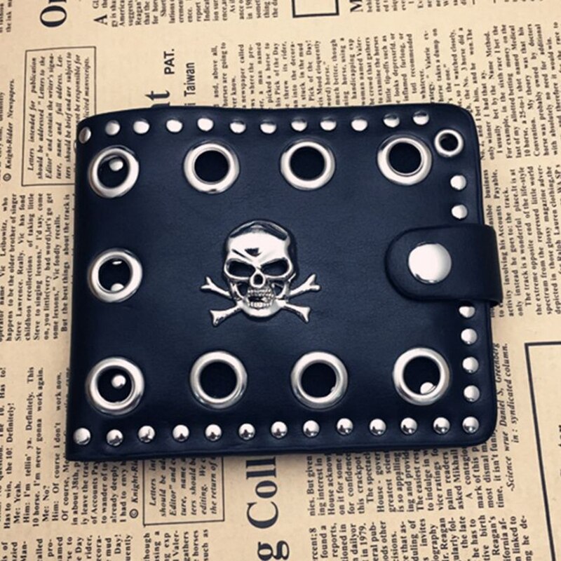 2020 Fashion Man Wallet Punk Gothic Skull Head Chain Purses