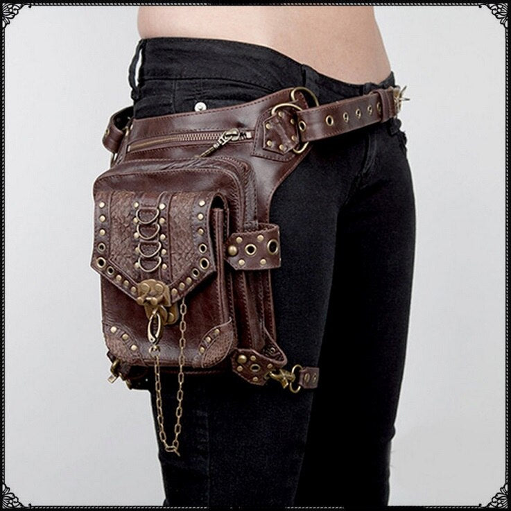 New Top Quality PU Leather Women's Waist Brand Ride Leg Drop Bag