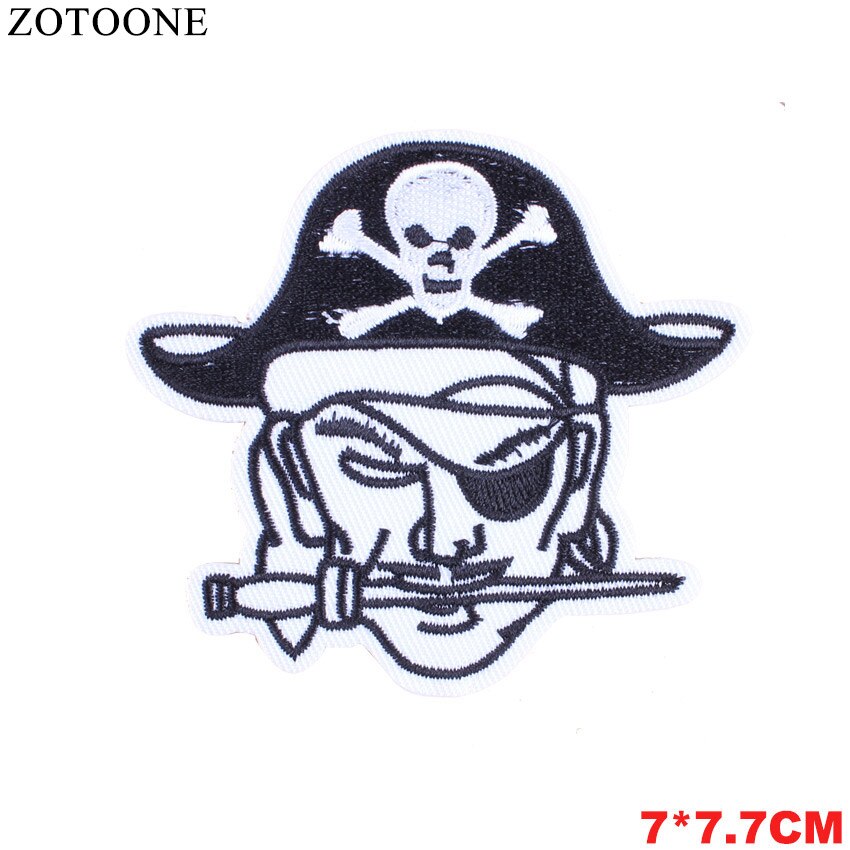 Punk Rock Skull Embroidery Patches For Clothing Flower Rose Skeleton Iron