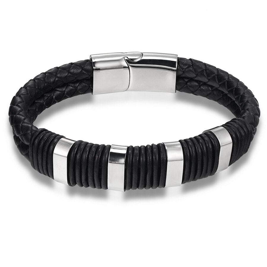 Snake Chain Leather Bracelets Rope Chain with Skeleton Pattern