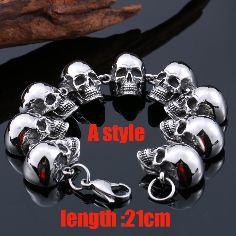 Stainless Steel bracelet punk skull Bracelet For Vintage Cool Dragon Style