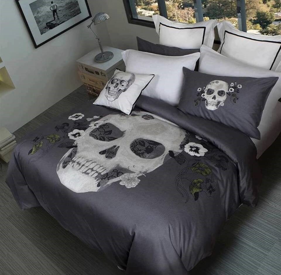 3D printed skull duvet set King size sugar skull Bedding Set Duvet Cover
