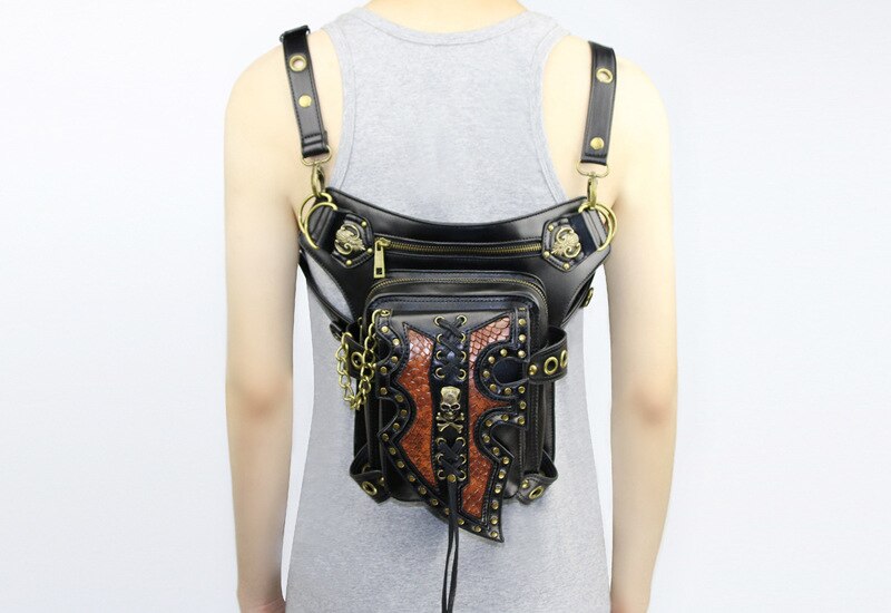 Lady Pockets Skulls Messenger Bag Punk Mujer Femme Women