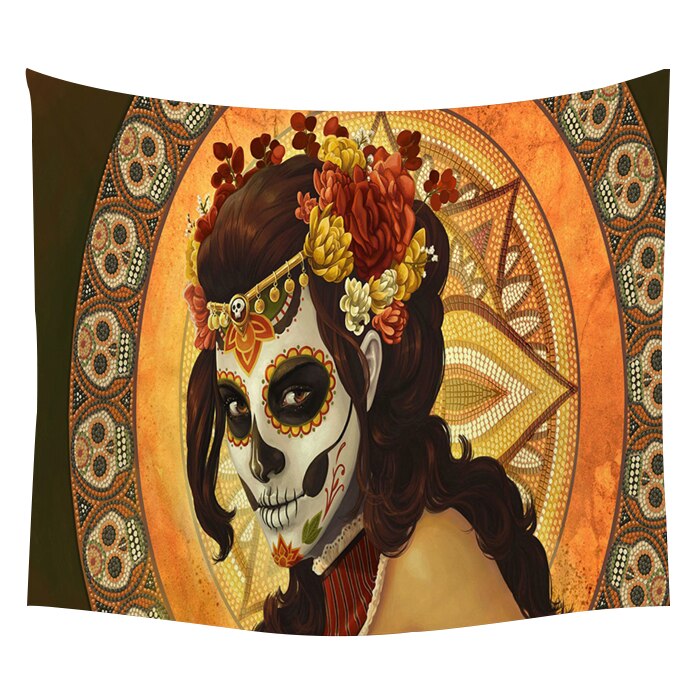Yoga Buddha Wall Tapestry Sugar Skulls Tapestry Galaxy Customized Pillow
