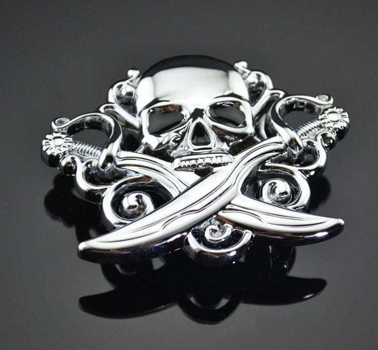 High quality skull belt buckle with metal silver finish Punk rock style