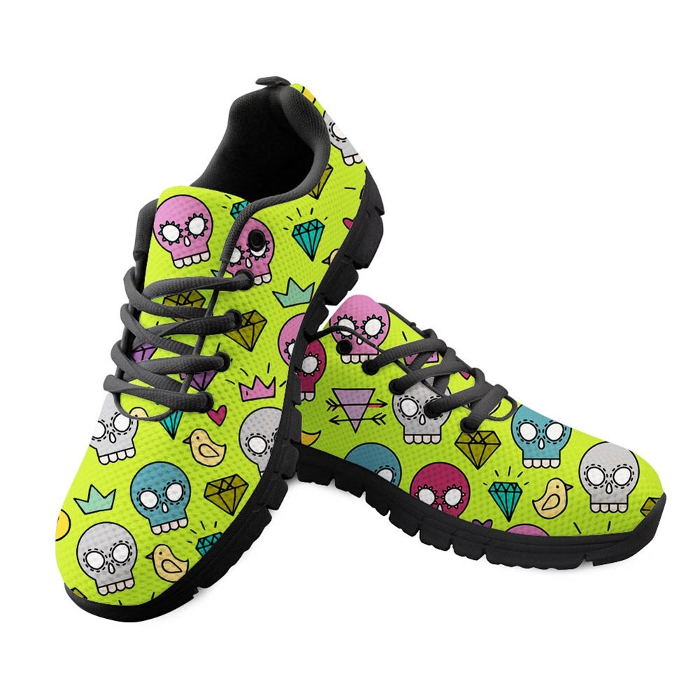 Female Spring Summer Flats Casual Shoes High Quality Skull