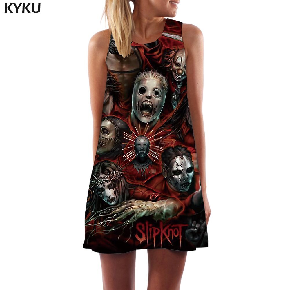 Skull Dress Women Band Party Music Sexy Metal Beach Cosplay