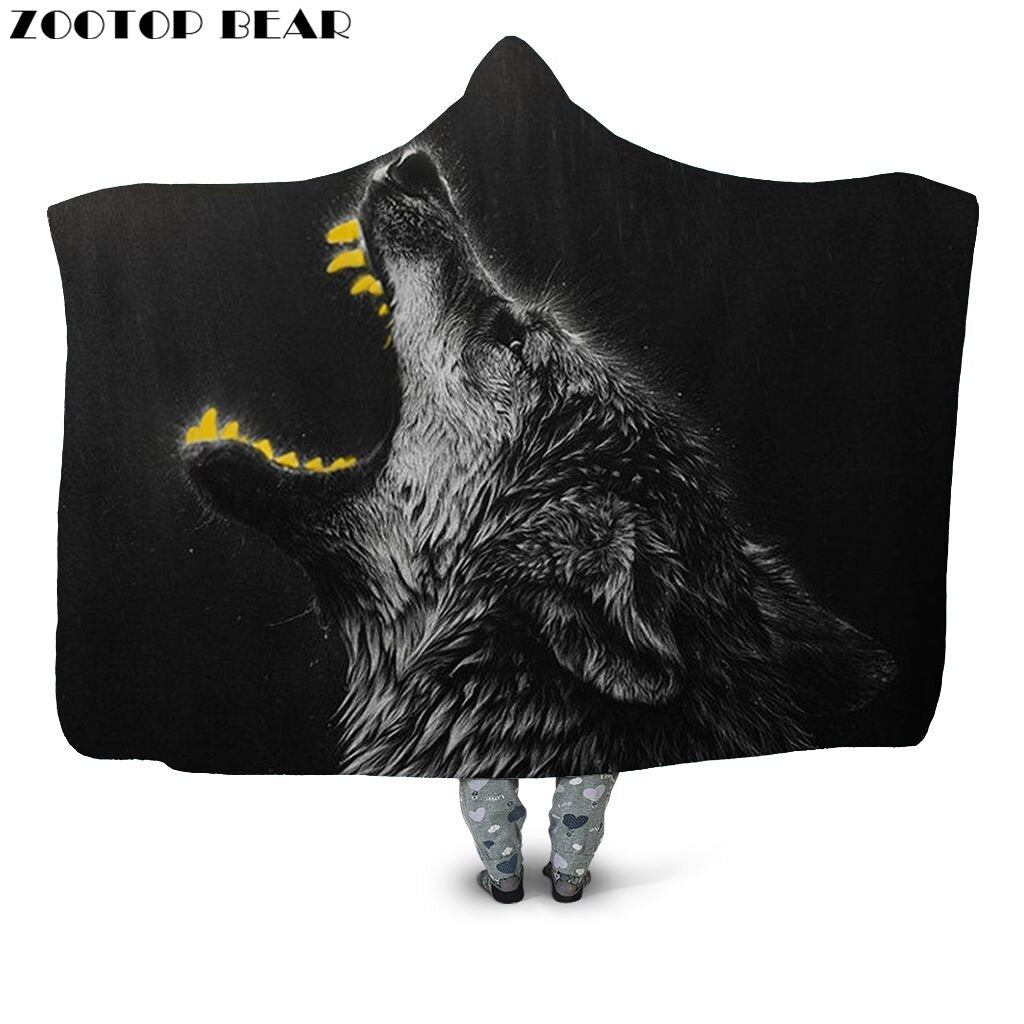 Fashion Hooded Blanket Skull Anime 3D Printing Woman Bedding