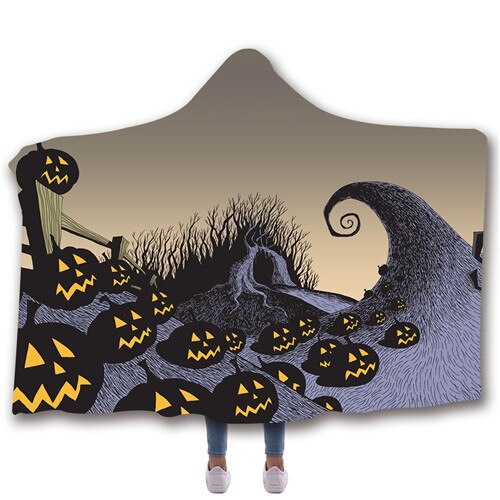 The Nightmare Before Christmas Jack Skull Printed Hooded Wearable Blanket