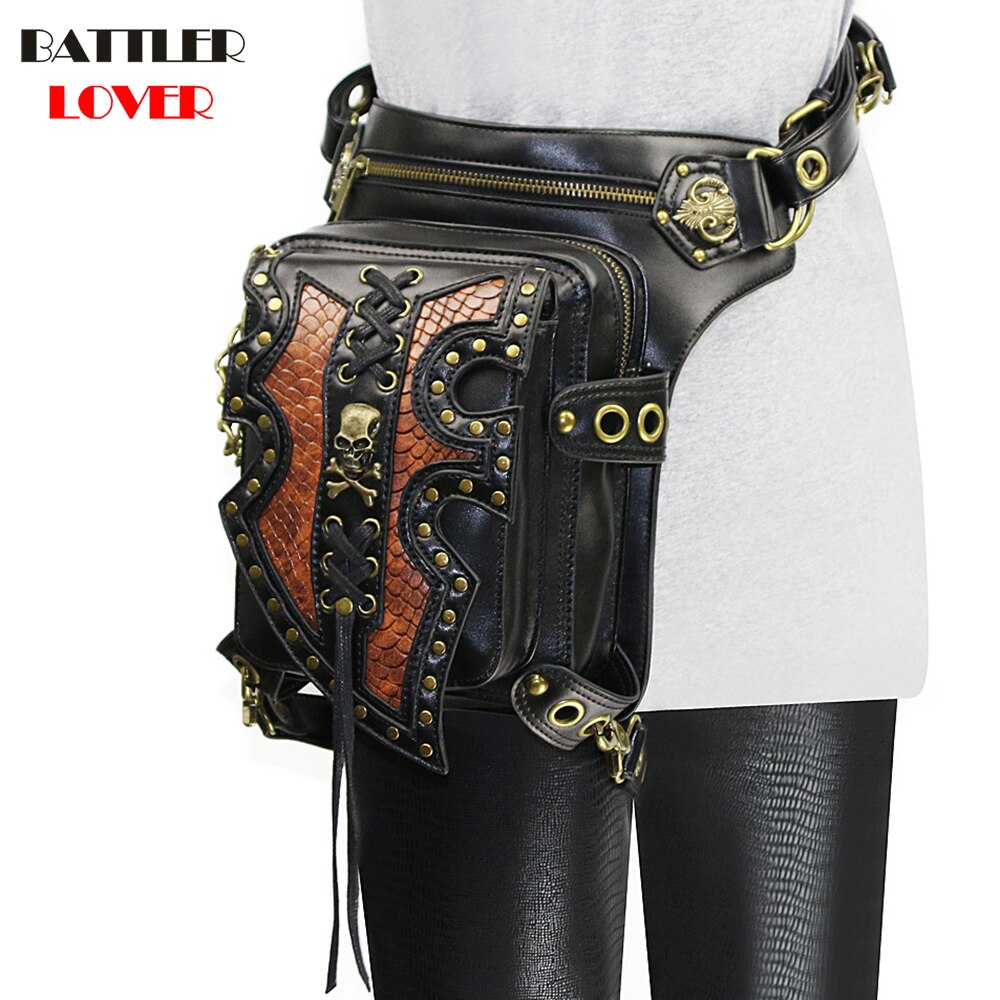 Lady Pockets Skulls Messenger Bag Punk Mujer Femme Women