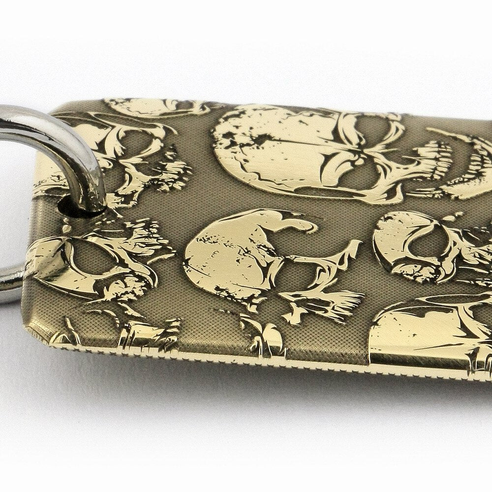 High Detail 2-side Deep Engraved Brass Skulls Pendant Biker Rock Punk Style