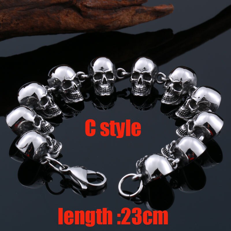 Stainless Steel bracelet punk skull Bracelet For Vintage Cool Dragon Style