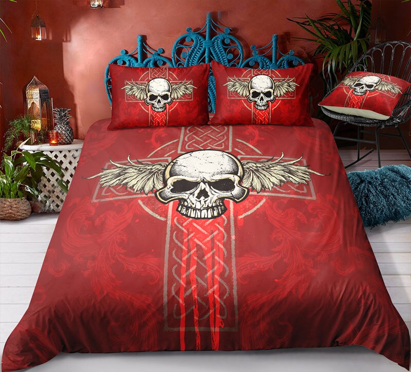 3D  Digital Printing Scream Skull Bedding Set  Skull Duvet Cover