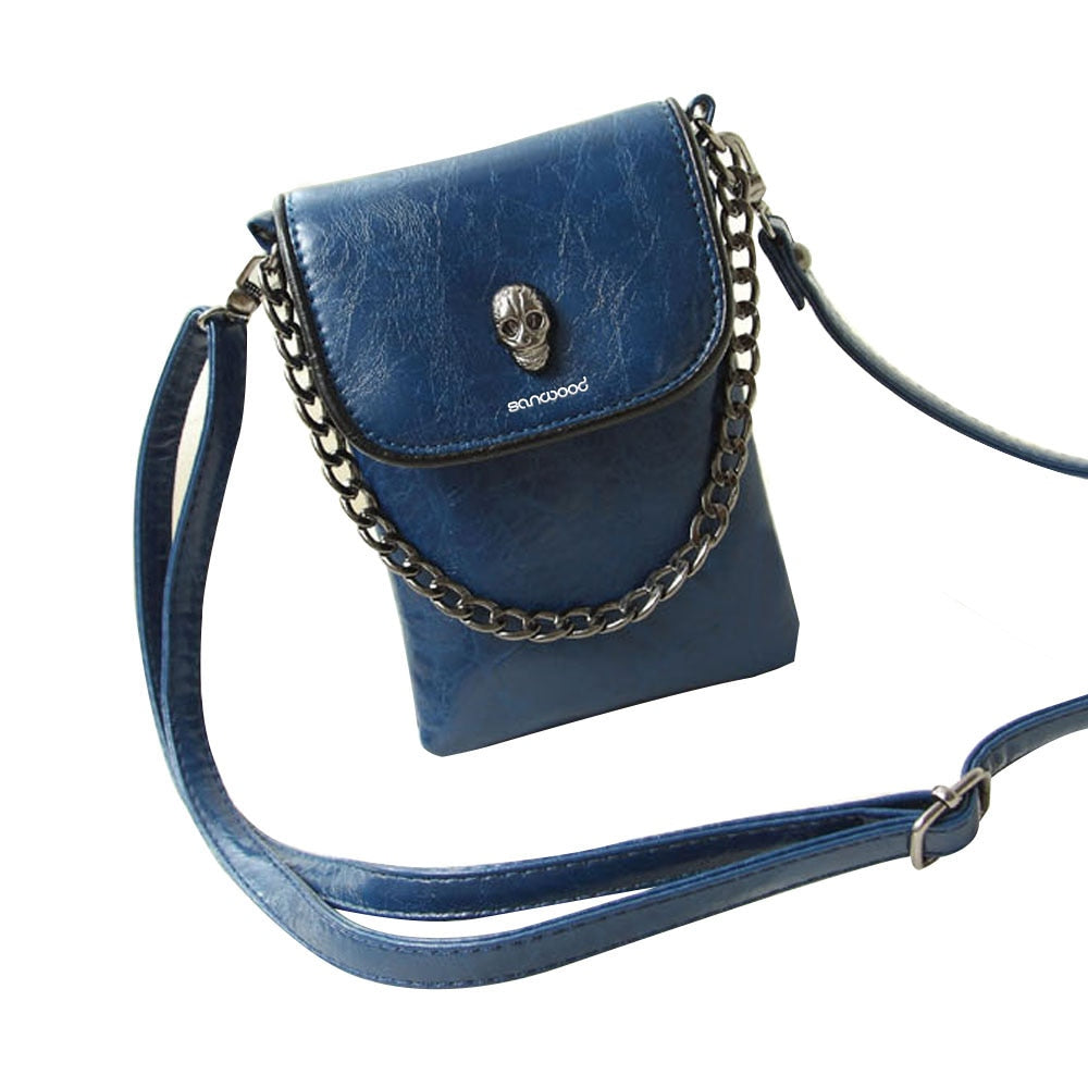 Hot New Women's Fashion Faux Leather Skull Pattern Mini