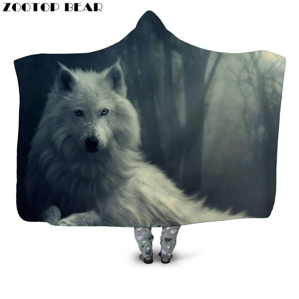 Fashion Hooded Blanket Skull Anime 3D Printing Woman Bedding