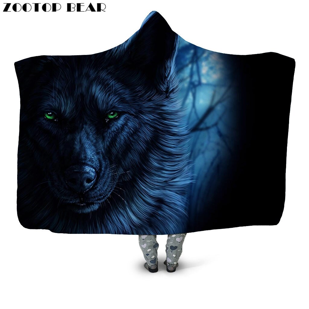 Fashion Hooded Blanket Skull Anime 3D Printing Woman Bedding