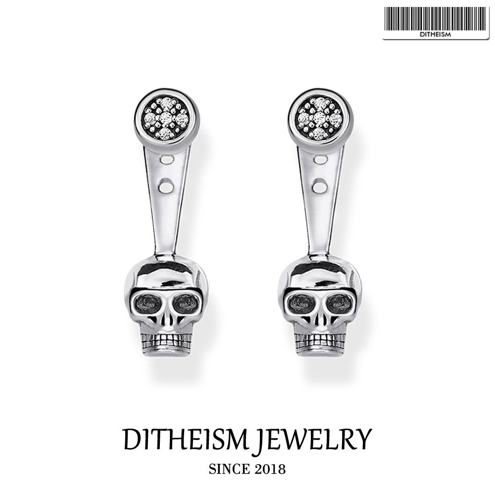 Skull Pave Stud Earrings, 2019 New Cubic Zirconia Fashion