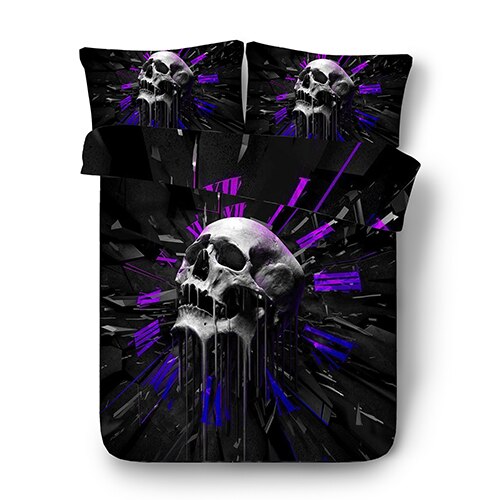 3D Print Sugar skull Bedding Sets Duvet Cover Bed Set Bohemian Print Black