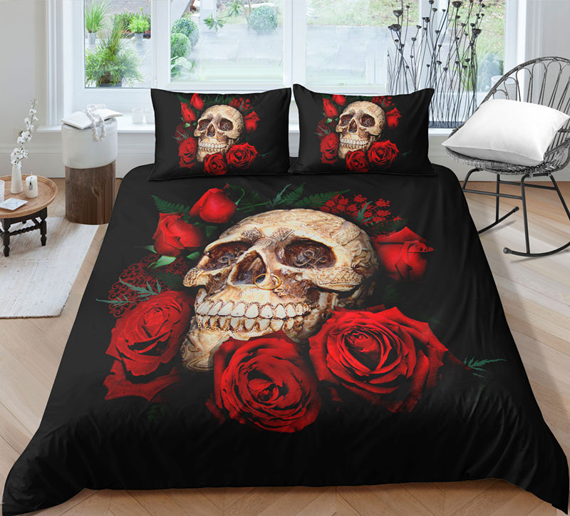 3D  Digital Printing Scream Skull Bedding Set  Skull Duvet Cover