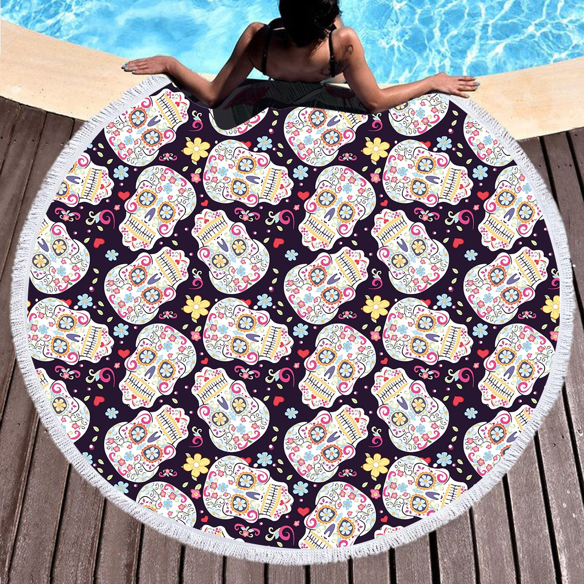 Summer Round Beach Towel Microfiber Bath Towel