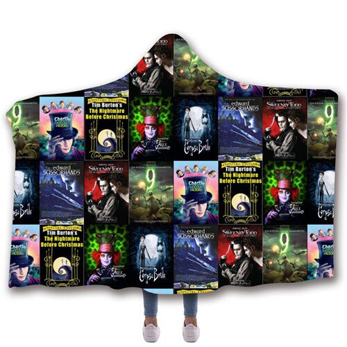 The Nightmare Before Christmas Jack Skull Printed Hooded Wearable Blanket