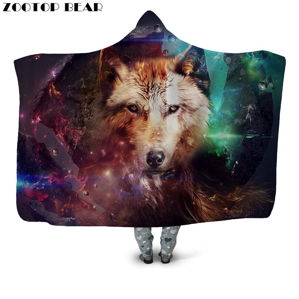 Fashion Hooded Blanket Skull Anime 3D Printing Woman Bedding