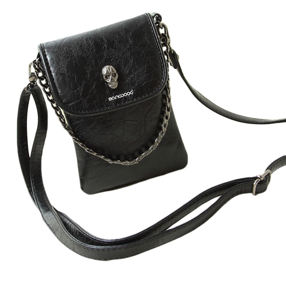 Hot New Women's Fashion Faux Leather Skull Pattern Mini