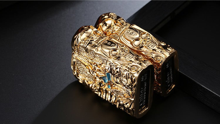 Pure Copper Lighter Men Gadgets WOW Kerosene Oil The Lich King Relief Lighter