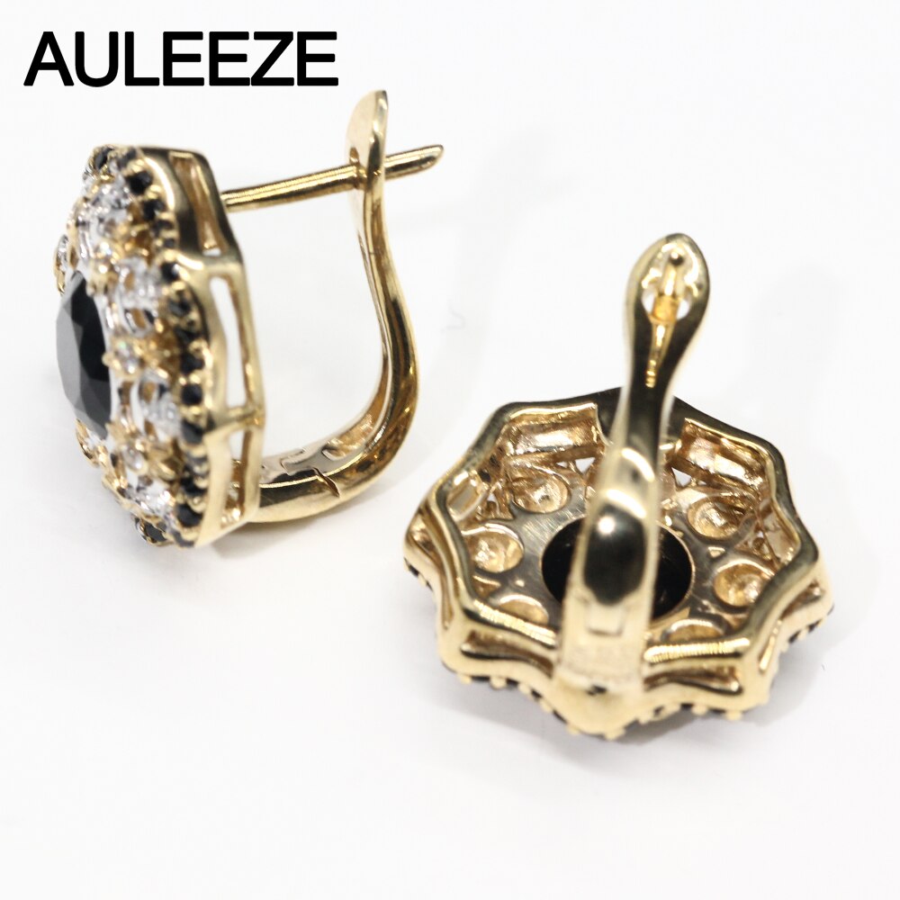 Halloween Flower Solid 10K Two Tone Gold Engagement Earrings Unique