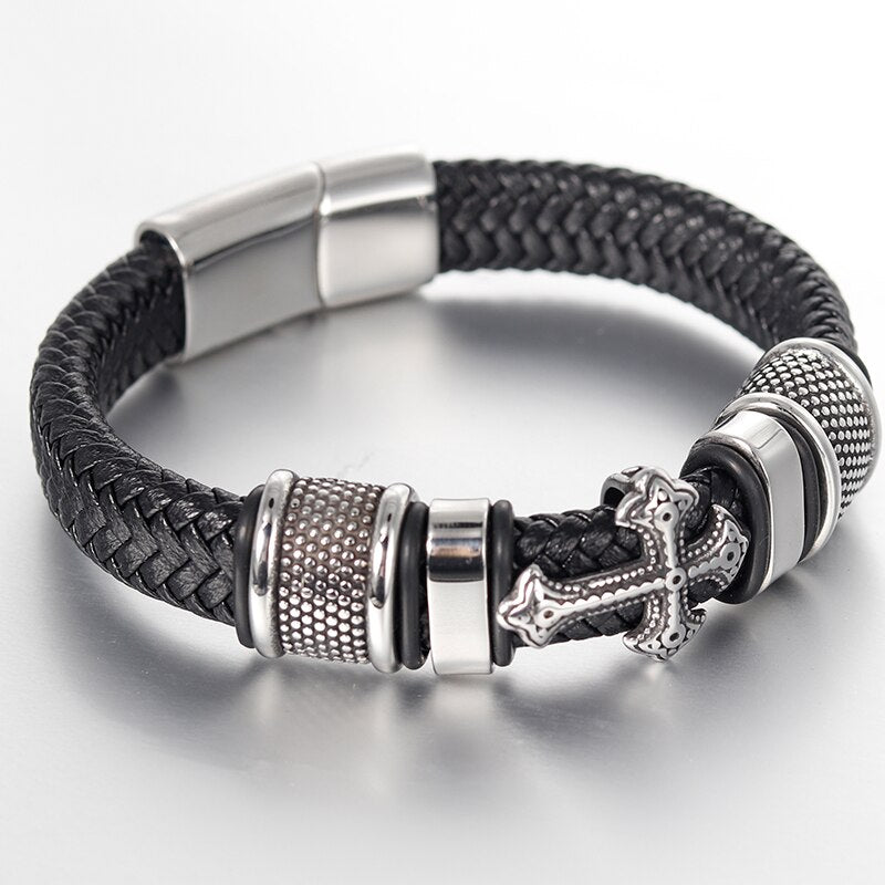 Classical Multi-layer Handmade Leather Chain Weaved Man Bracelets