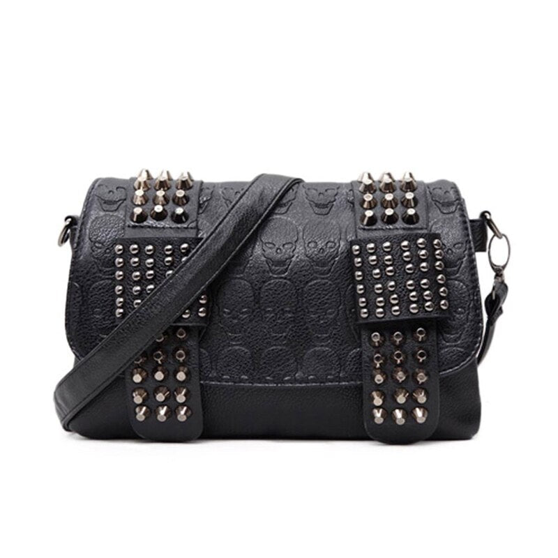 Women's Studded Skull Messenger Bags Rivet Envelope Mini Clutch Bags