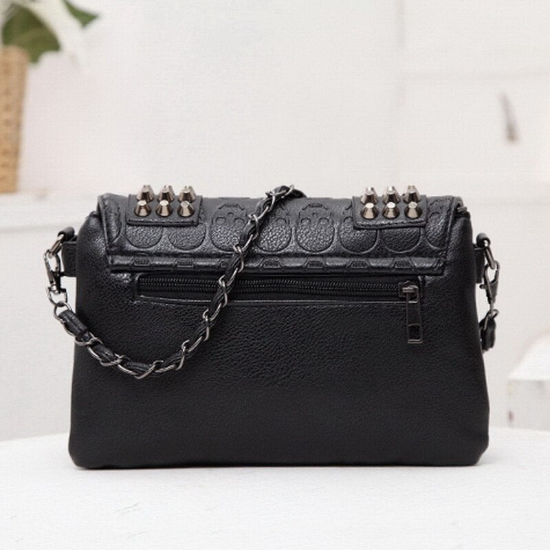 New Rivet Women Bag PU Leather Shoulder Bags Skull Bag Punk Crossbody Bags