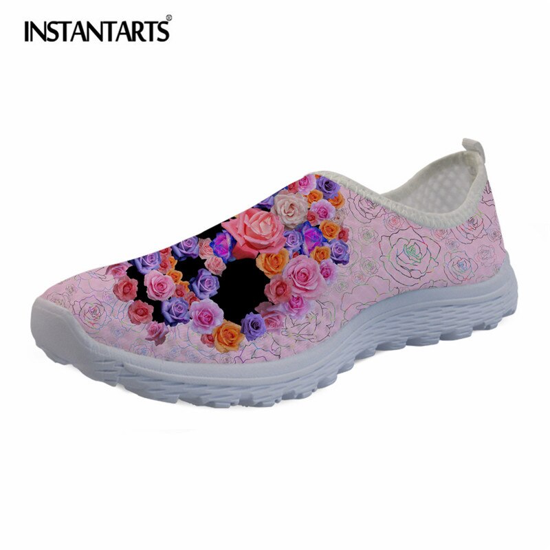 Hipster Flower Skull Printing Women Casual Flat Shoes