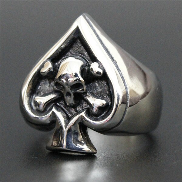 Real Cool Spade Ghost Skull Ring 316L