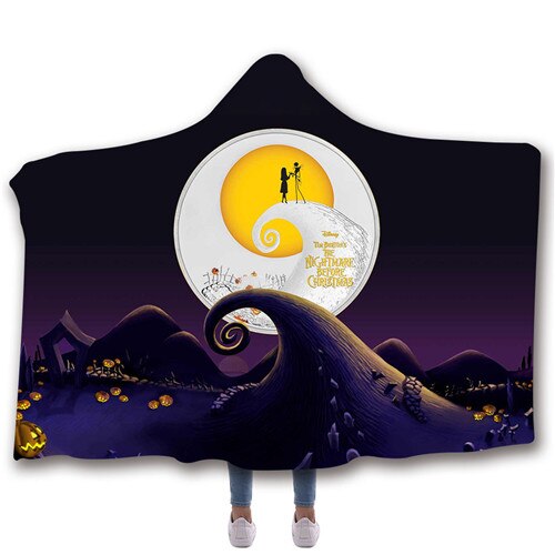 The Nightmare Before Christmas Jack Skull Printed Hooded Wearable Blanket