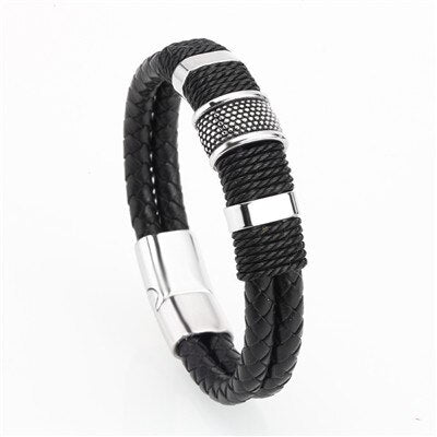 Mcllroy Genuine Leather Bracelet Men Homme Multi-layer Gold/steel/Black
