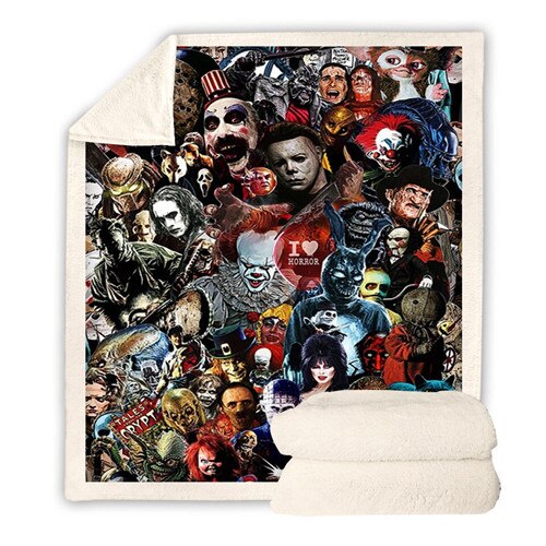 Horror Movie Blanket Plush Adults Best Selling Sherpa Bedspread Blanket