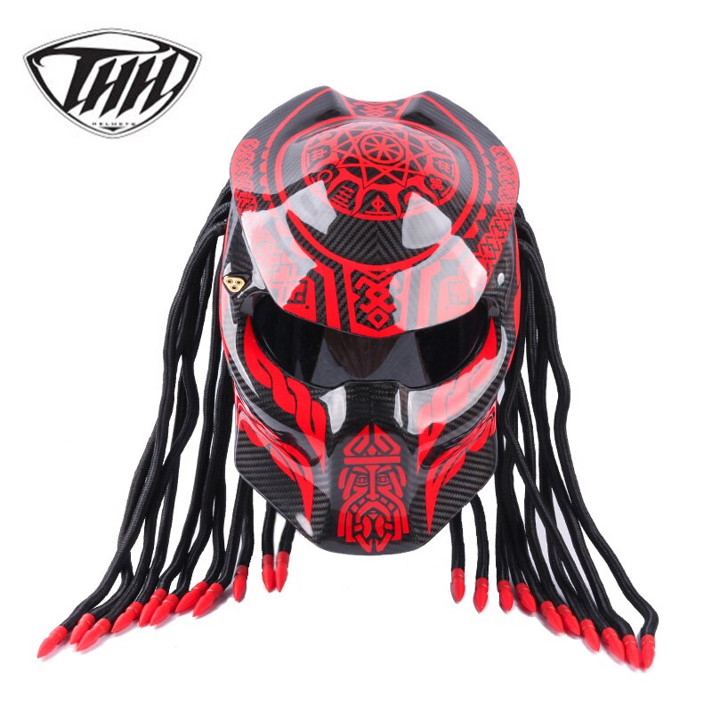 Carbon Fiber Motorcycle Predator Helmet Full Face DOT certification