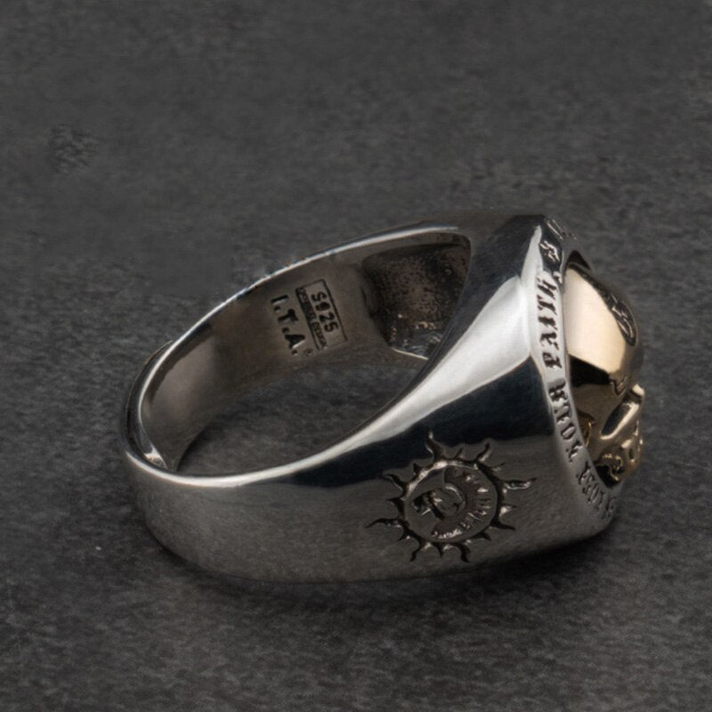 Real Pure 925 Sterling Silver Gothic Skeleton Rings