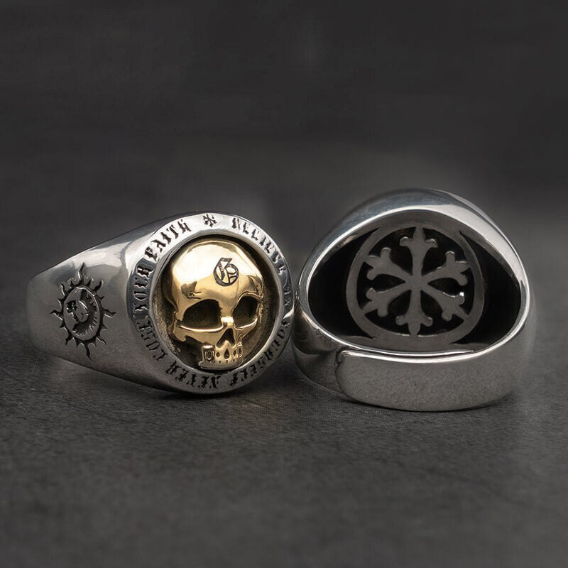 Real Pure 925 Sterling Silver Gothic Skeleton Rings