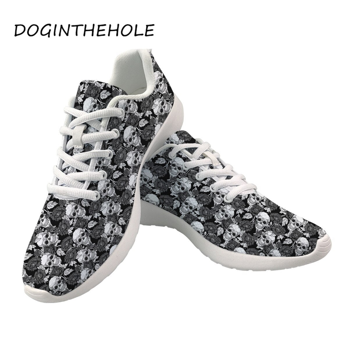Sneakers Skull Printing Casual Women Flats Shoes