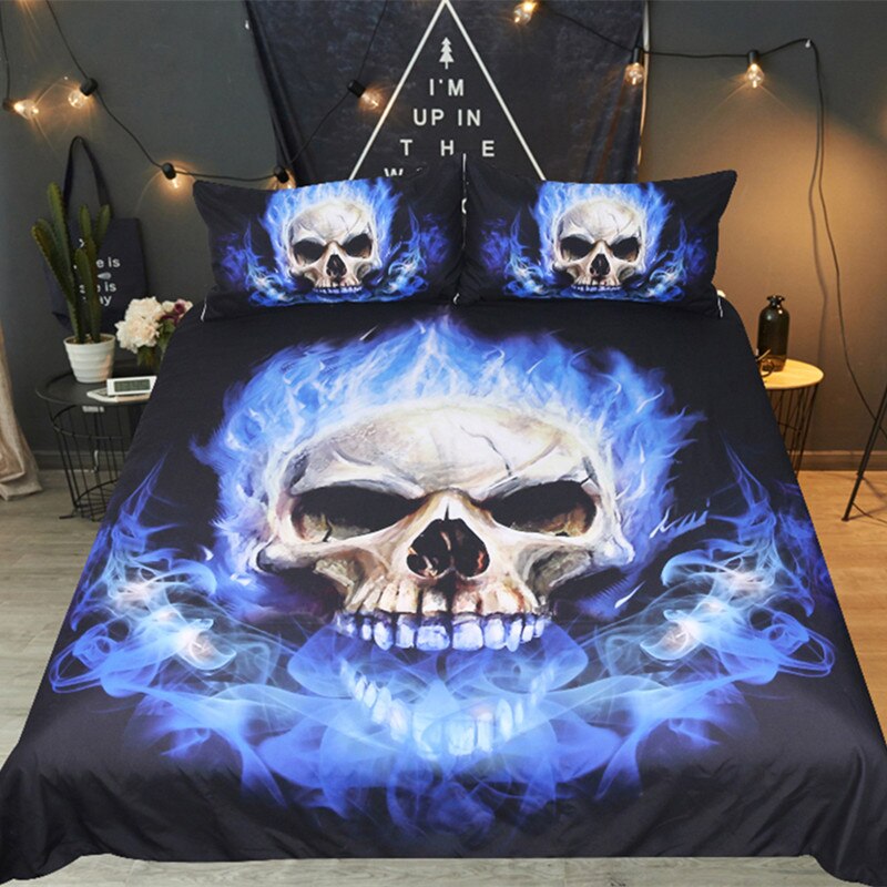 3d Sugar Skull Duvet Cover with Pillowcases Skull Luxury Bedding