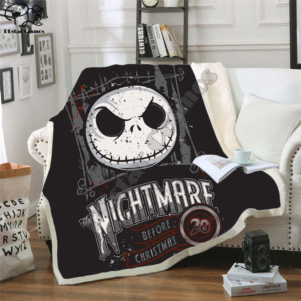 The Nightmare Before Christmas Jack Skull Sherpa Blanket Plush