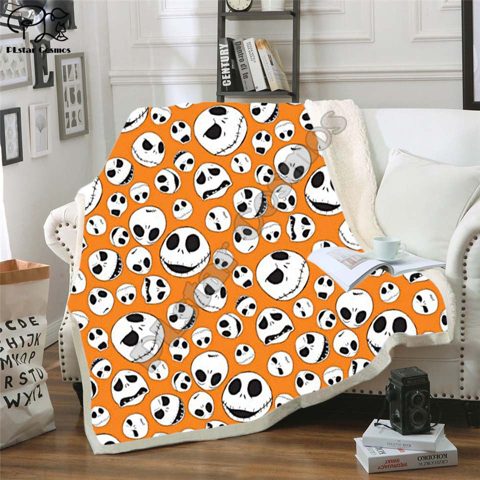 The Nightmare Before Christmas Jack Skull Sherpa Blanket Plush