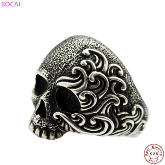 2020 S925 sterling silver jewelry Skull Thai silver ring