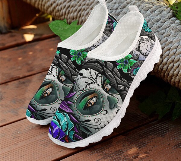 Flats Women Sneakers Casual Summer Skull