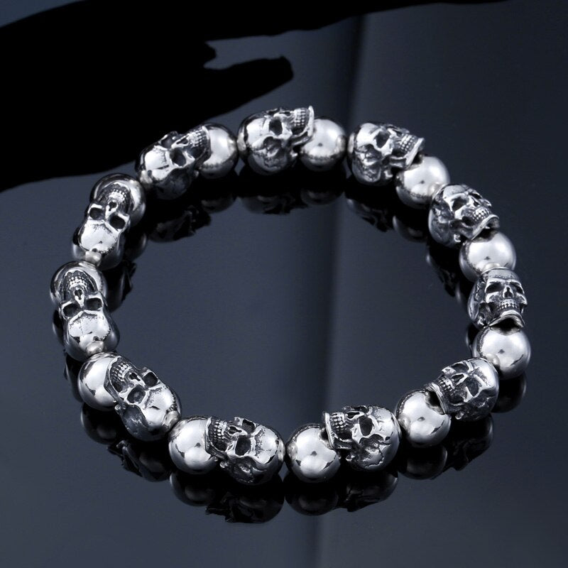 New Cool Punk Adjustable Skull Bracelet For Man 316 Stainless Steel